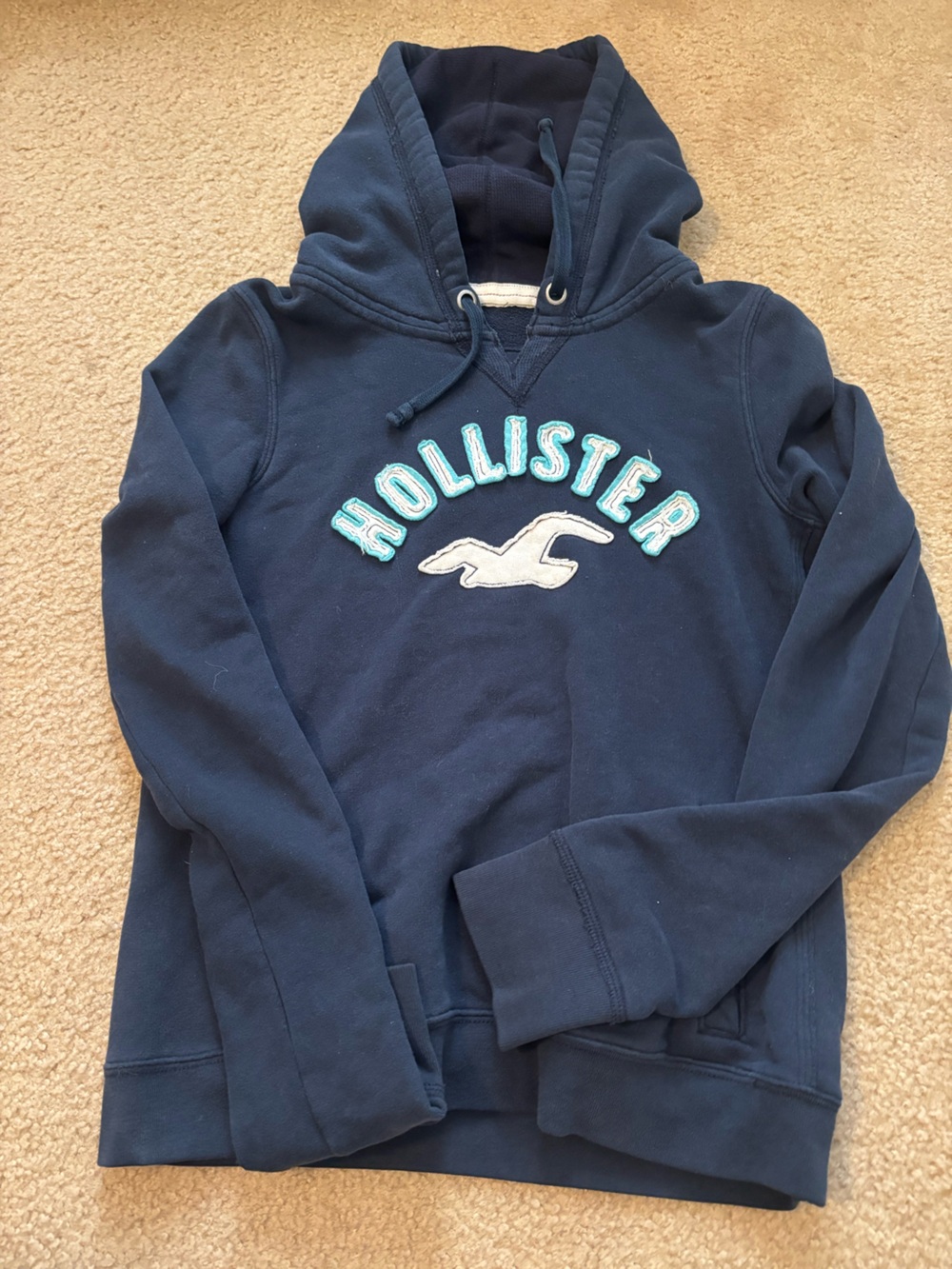 Hollister Navy Crewneck Sweatshirt with White Logo